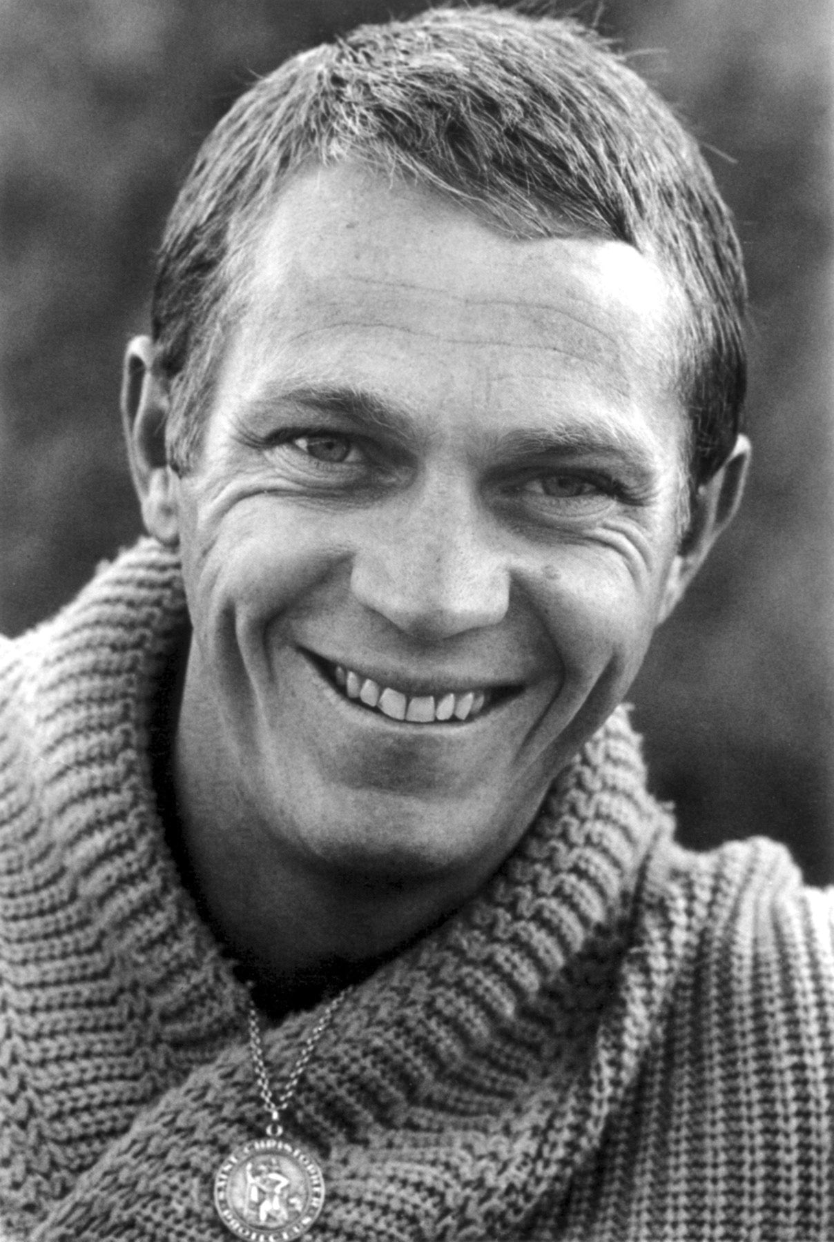 Steve McQueen wearing iconic knitwear