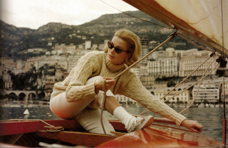 The divine Grace Kelly in Monaco wearing fine cashmere knitwear