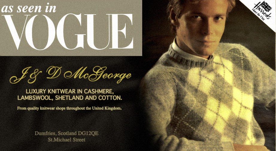 A cashmere sweater with McGeorge of Scotland label